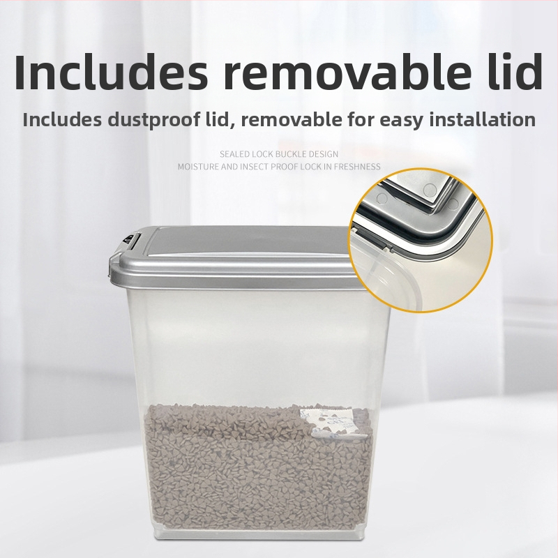 Πλαστικός κάδος αποθήκευσης τροφής κατοικιδίων, αεροστεγής με προστασία από έντομα και υγρασία, χωρητικότητας 10L/20L/30L/40L, μάρκα Pet Ledo, άδεια ιδιωτικής ετικέτας.
