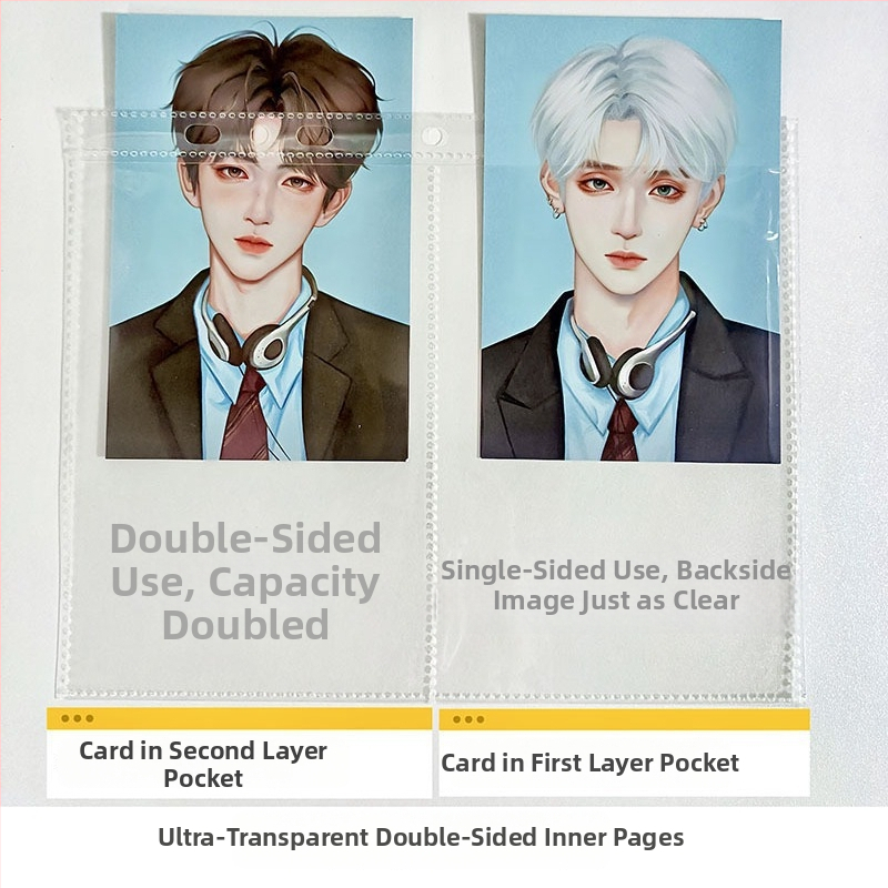 Veľká vnútorná strana kartového albumu — PP vnútorné strany, 10 listov, kompatibilné s tromi alebo šiestimi dierami