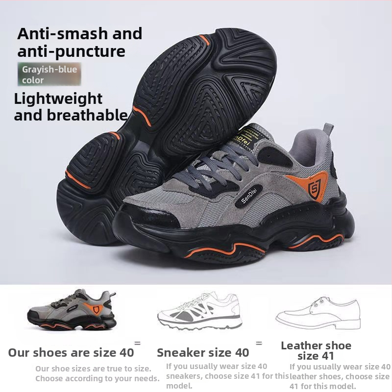 Zaštitne cipele s prozračnim gornjim dijelom, otporne na probijanje i udarce, niski profil, za radionicu i gradilište, brenda Bunker Hill