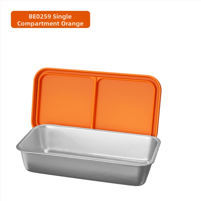 Δοχείο μεσημεριανού από 304 ανοξείδωτο ατσάλι με διπλό διαχωριστή πλέγμα, ορθογώνιο σχήμα, χωρητικότητα 301–500 ml, δυνατότητα στοίβαξης