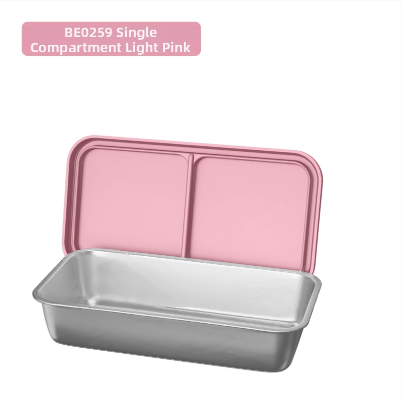 Δοχείο μεσημεριανού από 304 ανοξείδωτο ατσάλι με διπλό διαχωριστή πλέγμα, ορθογώνιο σχήμα, χωρητικότητα 301–500 ml, δυνατότητα στοίβαξης