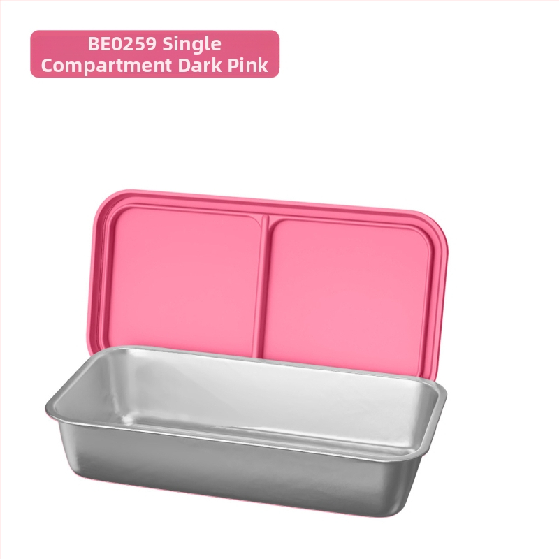 Δοχείο μεσημεριανού από 304 ανοξείδωτο ατσάλι με διπλό διαχωριστή πλέγμα, ορθογώνιο σχήμα, χωρητικότητα 301–500 ml, δυνατότητα στοίβαξης