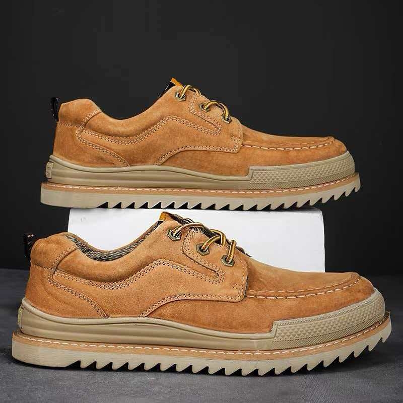 Radne cipele — niskog profila, svakodnevne kožne cipele, gornji dio od prave kože, dišuća mrežasta podstava, zaobljeni vrh, niski peta 1–3 cm, gumena potplat