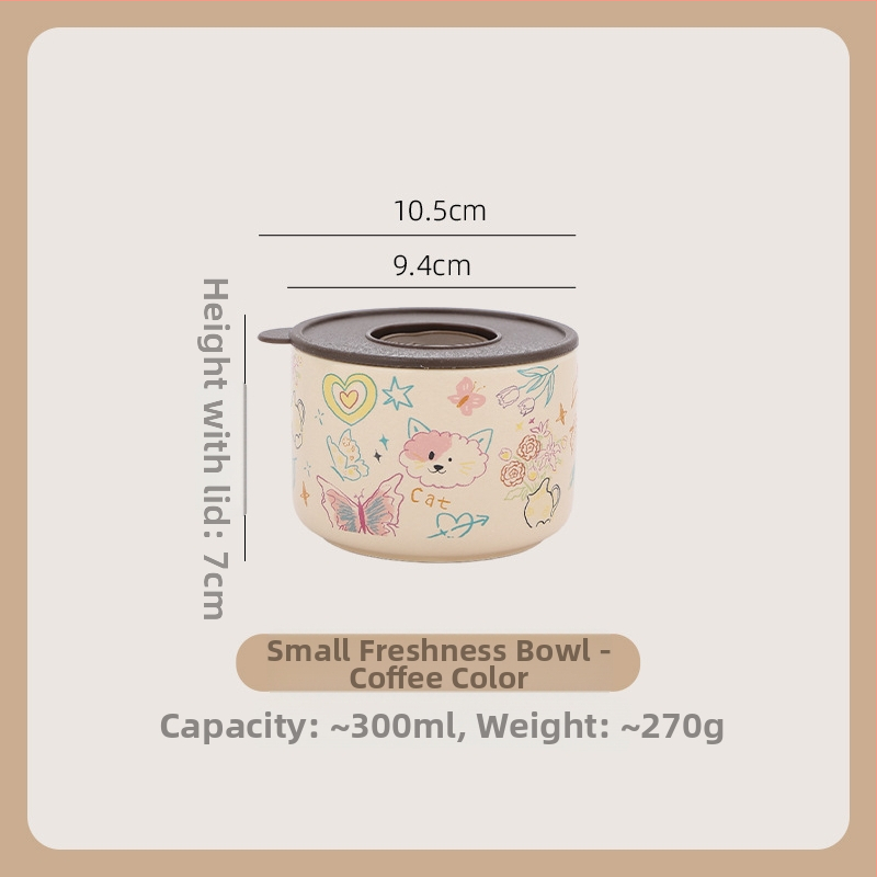 Κουτί γεύματος – κεραμικό, σφραγισμένο και διατηρεί τη φρεσκάδα, σετ τριών τεμαχίων με καπάκι; χωρητικότητα κάτω από 300 ml; μονό επίπεδο; μη ηλεκτρικό; μάρκα Suqian