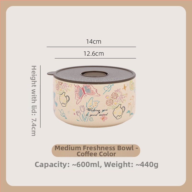 Κουτί γεύματος – κεραμικό, σφραγισμένο και διατηρεί τη φρεσκάδα, σετ τριών τεμαχίων με καπάκι; χωρητικότητα κάτω από 300 ml; μονό επίπεδο; μη ηλεκτρικό; μάρκα Suqian