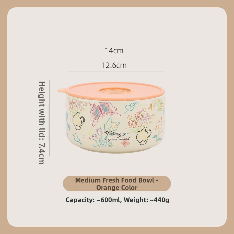 Κουτί γεύματος – κεραμικό, σφραγισμένο και διατηρεί τη φρεσκάδα, σετ τριών τεμαχίων με καπάκι; χωρητικότητα κάτω από 300 ml; μονό επίπεδο; μη ηλεκτρικό; μάρκα Suqian