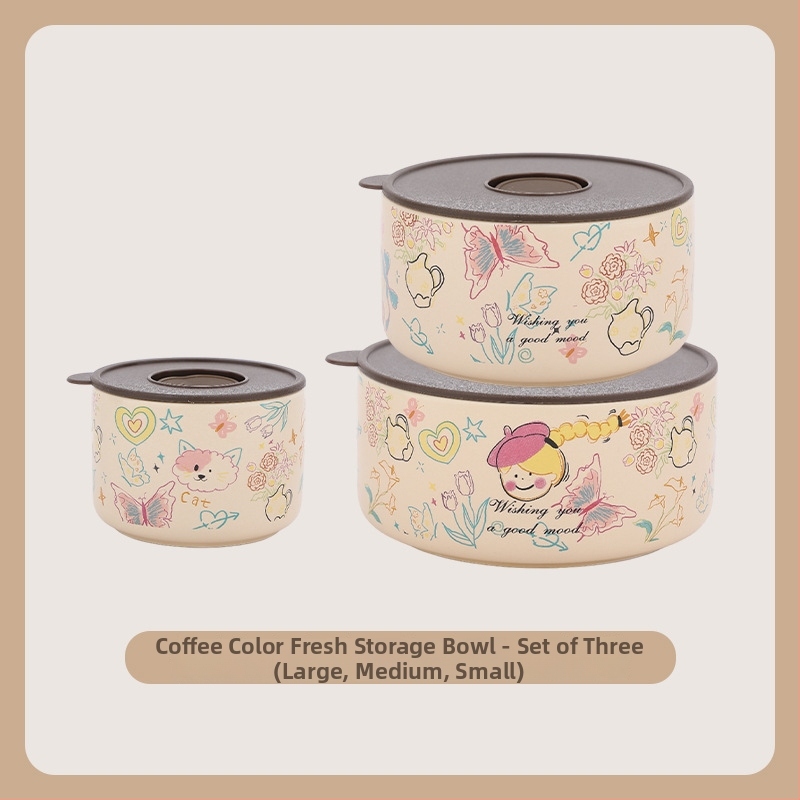 Κουτί γεύματος – κεραμικό, σφραγισμένο και διατηρεί τη φρεσκάδα, σετ τριών τεμαχίων με καπάκι; χωρητικότητα κάτω από 300 ml; μονό επίπεδο; μη ηλεκτρικό; μάρκα Suqian