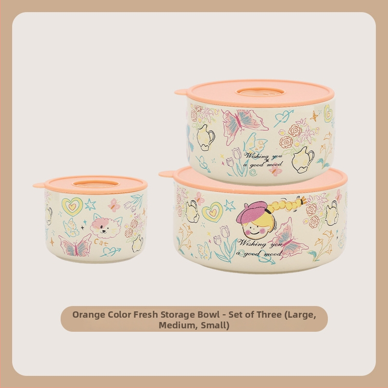 Κουτί γεύματος – κεραμικό, σφραγισμένο και διατηρεί τη φρεσκάδα, σετ τριών τεμαχίων με καπάκι; χωρητικότητα κάτω από 300 ml; μονό επίπεδο; μη ηλεκτρικό; μάρκα Suqian