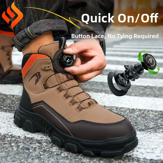 Visoke planinarske cipele s čeličnim nosom, zaštita od udara i probijanja, materijal mikrovlakna koža + platno