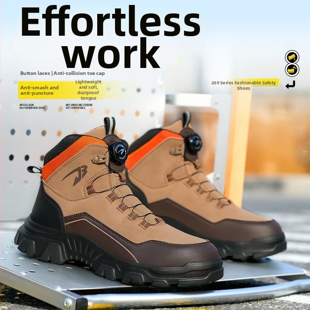 Visoke planinarske cipele s čeličnim nosom, zaštita od udara i probijanja, materijal mikrovlakna koža + platno