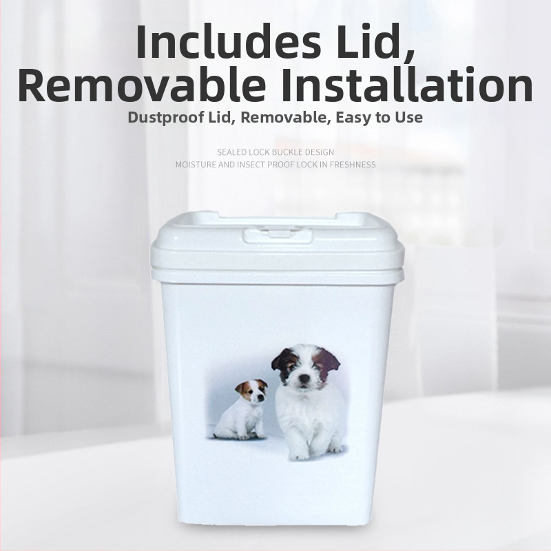 Pet Ledo plastična posuda za pseću hranu s flip-top poklopcem, vodootporna i otporna na vlagu, kapacitet 27 L