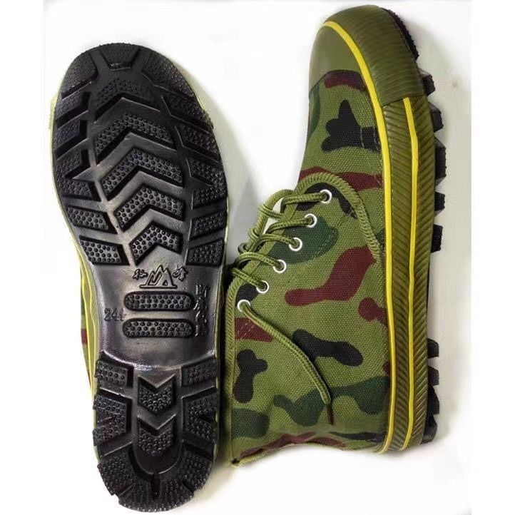 Visoke planinarske tenisice s kamuflažnim uzorkom, gornji dio od pamuka, gumeni potplat, lagane, protuklizne