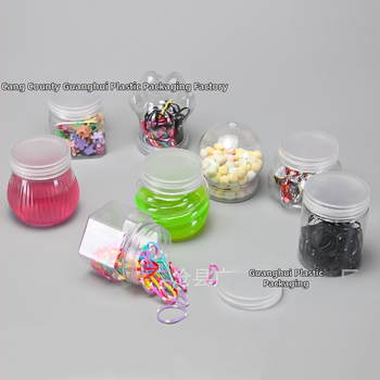 PET пластмасова банка с широко гърло, завинтващ се капак, прозрачна за домашно съхранение, разнообразни стилове