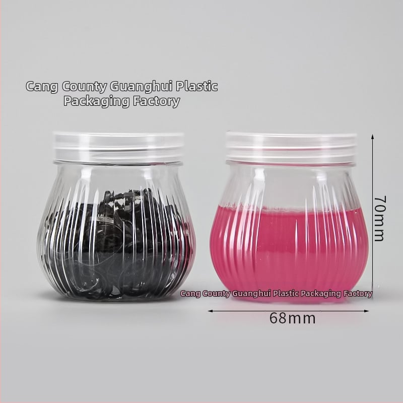 PET пластмасова банка с широко гърло, завинтващ се капак, прозрачна за домашно съхранение, разнообразни стилове