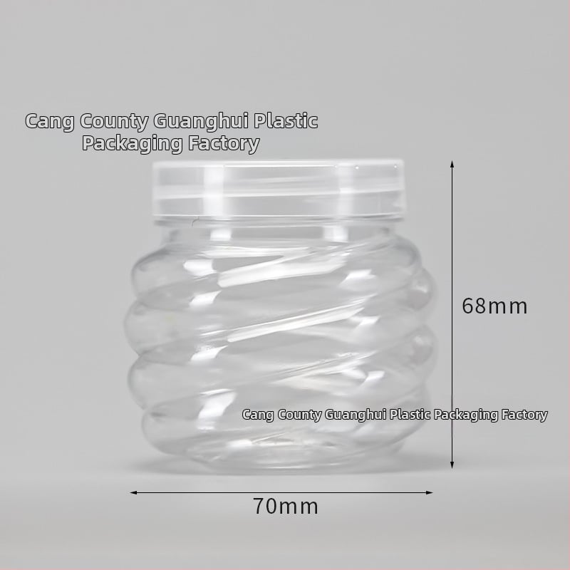 PET пластмасова банка с широко гърло, завинтващ се капак, прозрачна за домашно съхранение, разнообразни стилове