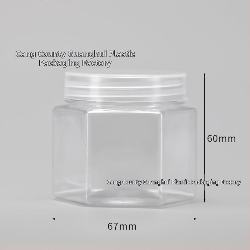 PET пластмасова банка с широко гърло, завинтващ се капак, прозрачна за домашно съхранение, разнообразни стилове