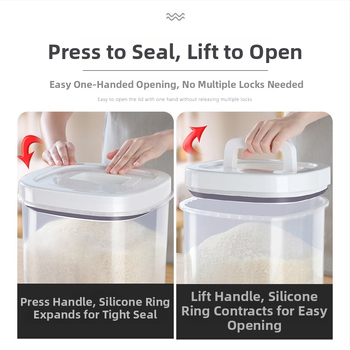 Plastični spremnik za rižu s brtvenjem otpornim na vlagu i štetnike; kapacitet 10 L+; mogućnost ispisa logotipa