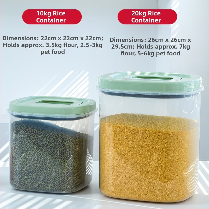 Plastični spremnik za rižu s brtvenjem otpornim na vlagu i štetnike; kapacitet 10 L+; mogućnost ispisa logotipa