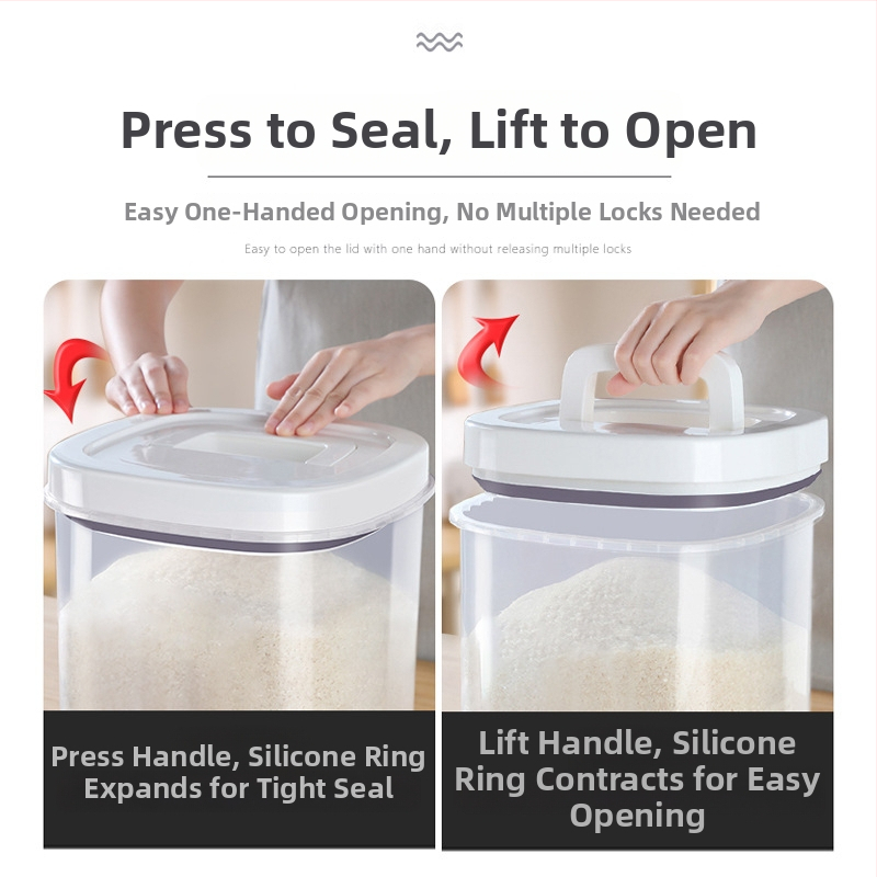 Plastični spremnik za rižu s brtvenjem otpornim na vlagu i štetnike; kapacitet 10 L+; mogućnost ispisa logotipa