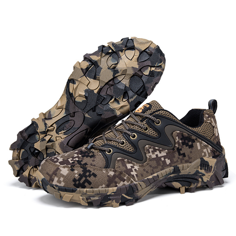 Unisex outdoor tenisice za planinarenje - prozračne, niski potplat 1–3 cm, Goodyear potplat, maskirni platneni gornji dio i EVA ulošak