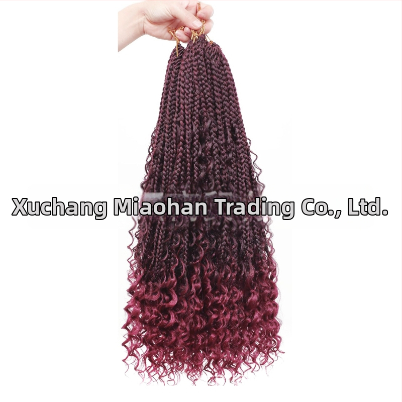 Crochet wig s trostrukom pletenicom - boemski stil, sintetičko vlakno, za žene