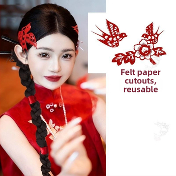 Perika s Hemp Flower pletenicom, kosa od termički otpornog svile, tkanina