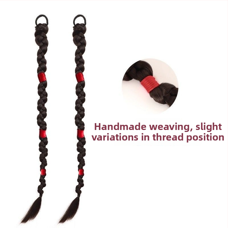 Perika s Hemp Flower pletenicom, kosa od termički otpornog svile, tkanina