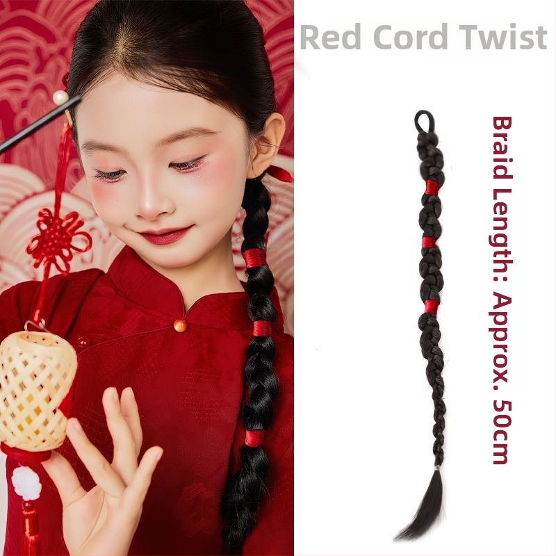 Perika s Hemp Flower pletenicom, kosa od termički otpornog svile, tkanina