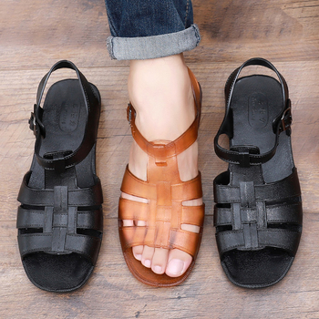 Muške ljetne sandale s otvorenim prstima, ravnom potplatom, mekanom podlogom, retro stil 80-ih, plažne sandale