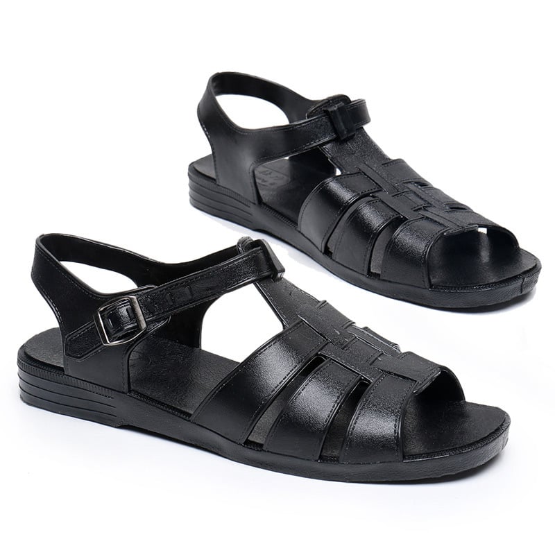 Muške ljetne sandale s otvorenim prstima, ravnom potplatom, mekanom podlogom, retro stil 80-ih, plažne sandale