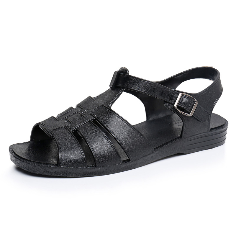 Muške ljetne sandale s otvorenim prstima, ravnom potplatom, mekanom podlogom, retro stil 80-ih, plažne sandale