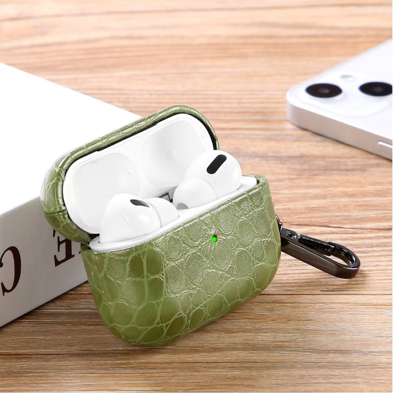 Novi poslovni stil PU kućište s imitacijom kože krokodila za AirPods Pro 3, tvrdi kućište