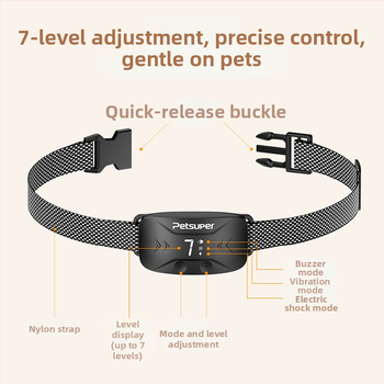 Colier portabil de dresaj pentru câini anti-lătrat, cu telecomandă, carcasă din ABS, marcă Pet on Pet, etichetă privată licențiată