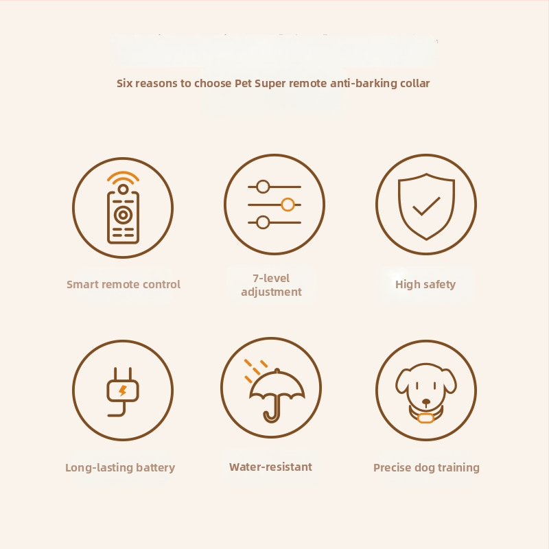 Colier portabil de dresaj pentru câini anti-lătrat, cu telecomandă, carcasă din ABS, marcă Pet on Pet, etichetă privată licențiată