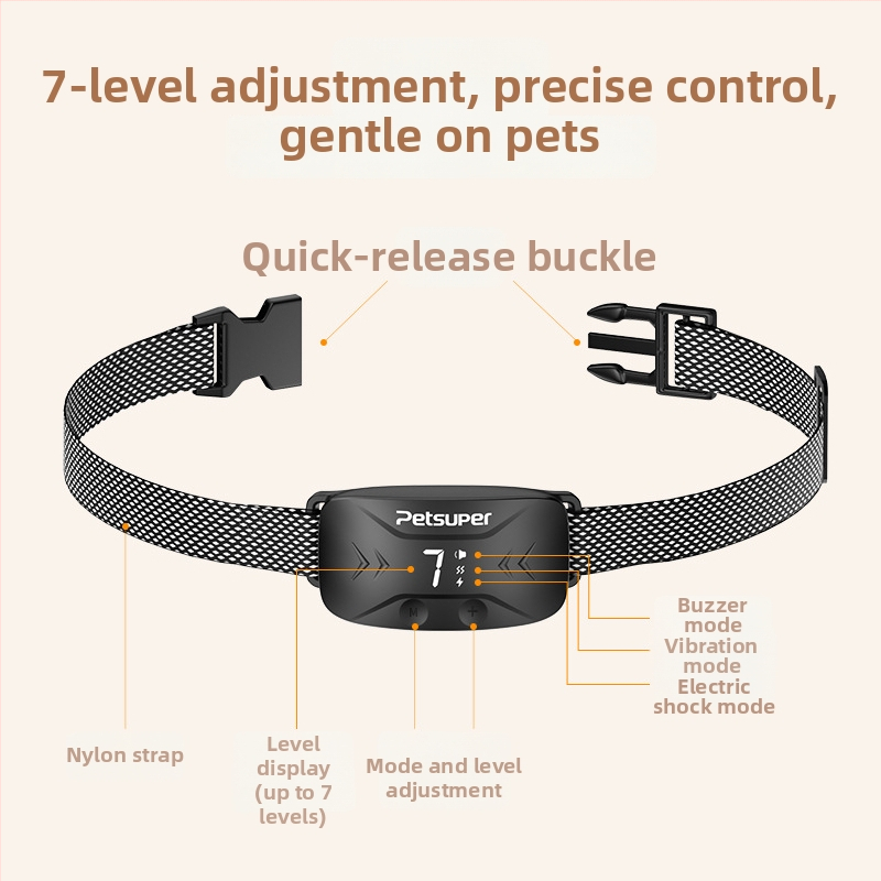 Colier portabil de dresaj pentru câini anti-lătrat, cu telecomandă, carcasă din ABS, marcă Pet on Pet, etichetă privată licențiată