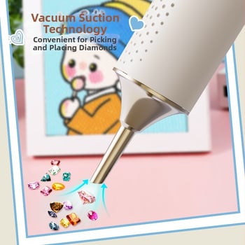 Stilou electric pentru pictură cu diamante – instrument pentru fixarea punctelor și desen; ABS material; compatibil universal