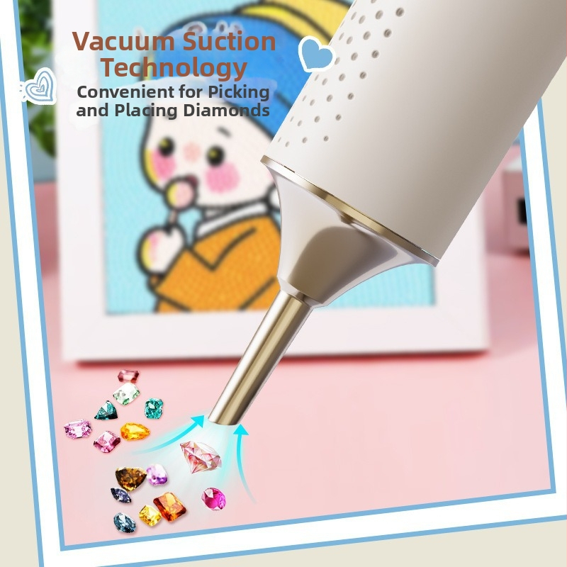 Stilou electric pentru pictură cu diamante – instrument pentru fixarea punctelor și desen; ABS material; compatibil universal