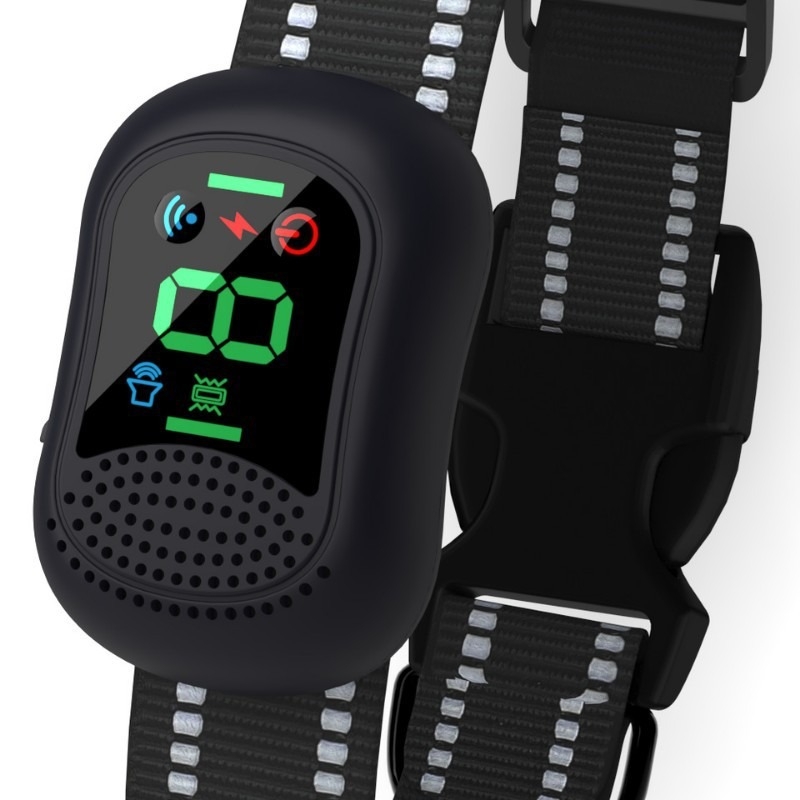 Дистанционно устройство за обучение на кучета с интерком и анти-лаене, обхват 1500 м, поддържа до 3 кучета, пластмасов нашийник