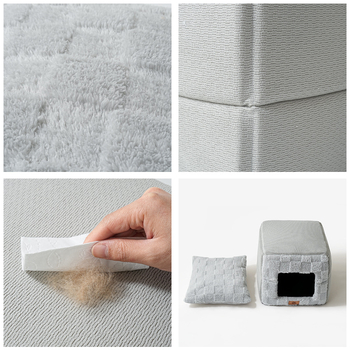 Котешко гнездо с полузатворен дизайн, топло и уютно за вътрешна употреба (материал: полиестер; функция: поддържа топлината; употреба: вътрешна; подходящо за: котки)