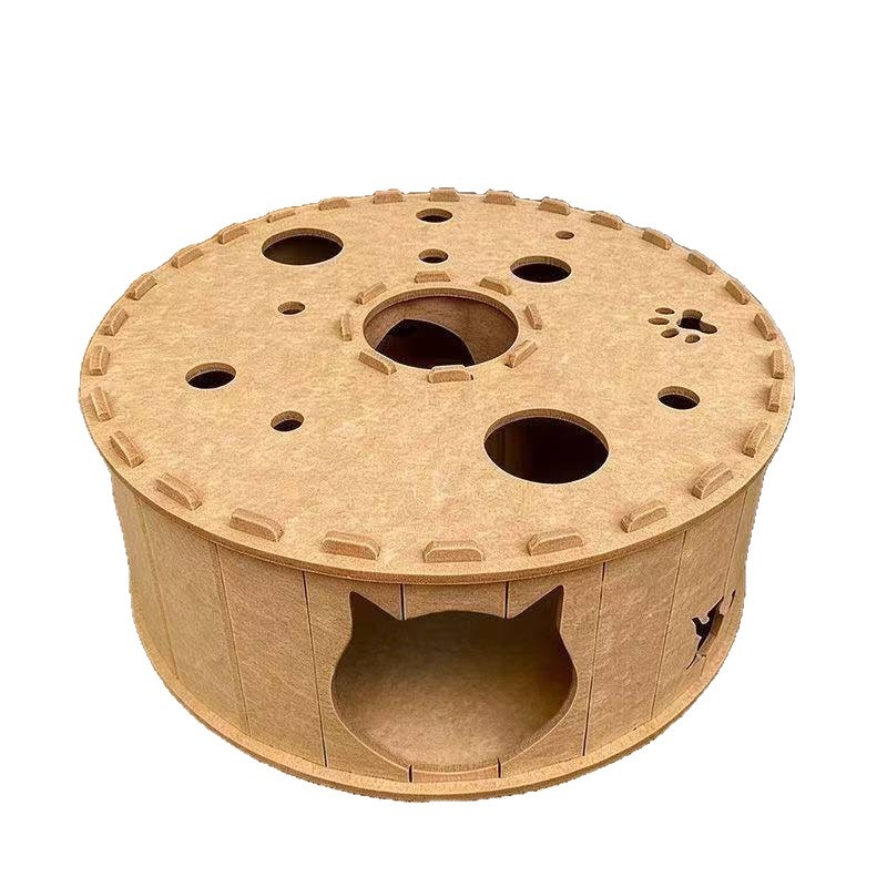 Котешко гнездо от филц – полузатворено и проветриво, за вътрешна употреба, подходящо за котки през всички сезони