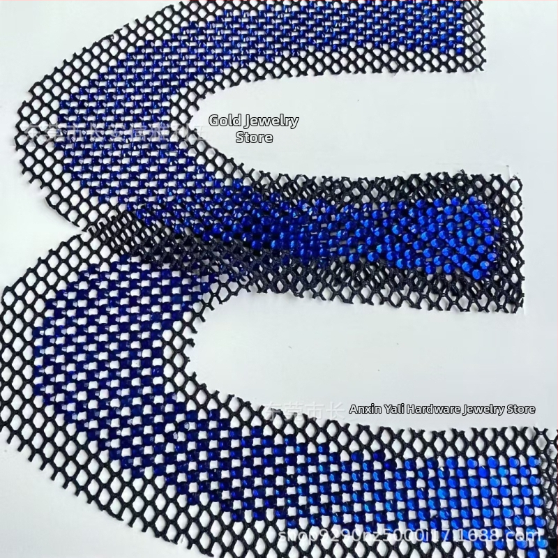 Sieťová vrchná časť topánky so strassovými ozdobami, No.30 kryštálov, model 4445, tvar U, Alley