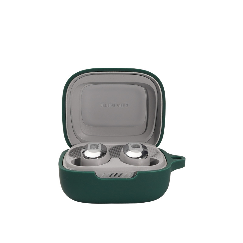 Szilikon védőtok Bluetooth fülhallgatókhoz – ütésálló, domborított felület, hordozható és univerzális, kompatibilis JBL Live Free 2