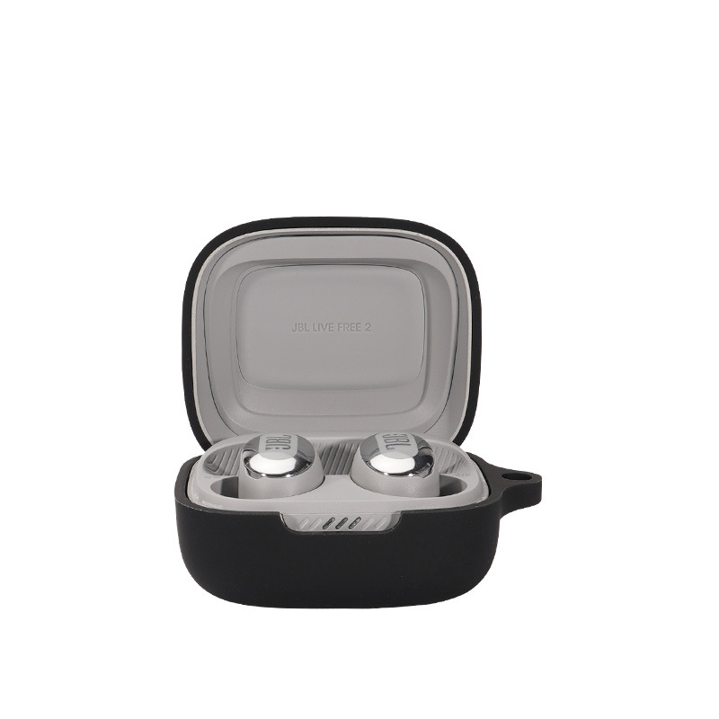 Szilikon védőtok Bluetooth fülhallgatókhoz – ütésálló, domborított felület, hordozható és univerzális, kompatibilis JBL Live Free 2
