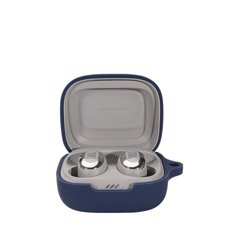 Szilikon védőtok Bluetooth fülhallgatókhoz – ütésálló, domborított felület, hordozható és univerzális, kompatibilis JBL Live Free 2