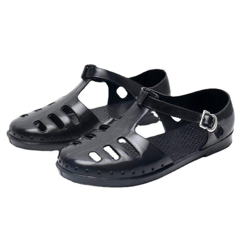 Muške sandale s kopčom, zatvoreni prst, prozračni PVC, rimski stil, retro dizajn