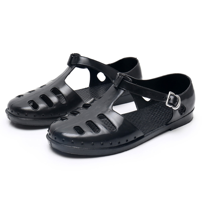 Muške sandale s kopčom, zatvoreni prst, prozračni PVC, rimski stil, retro dizajn