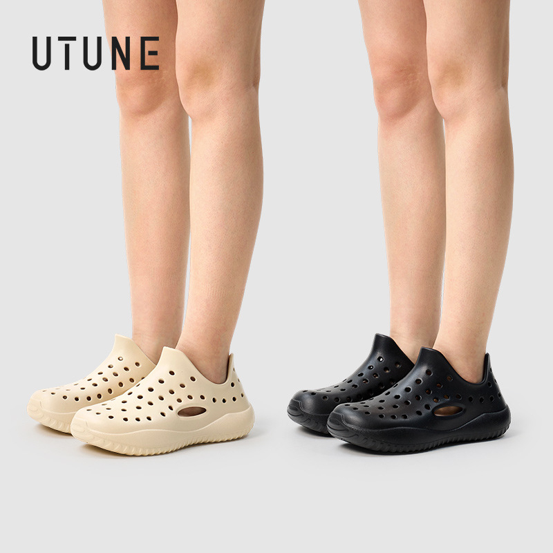 Unisex slip-on EVA sandale, EVA gornji dio i potplat, 3–5 cm debeli potplat, injekcijsko oblikovanje, ljetna obuća za putovanja i plažu