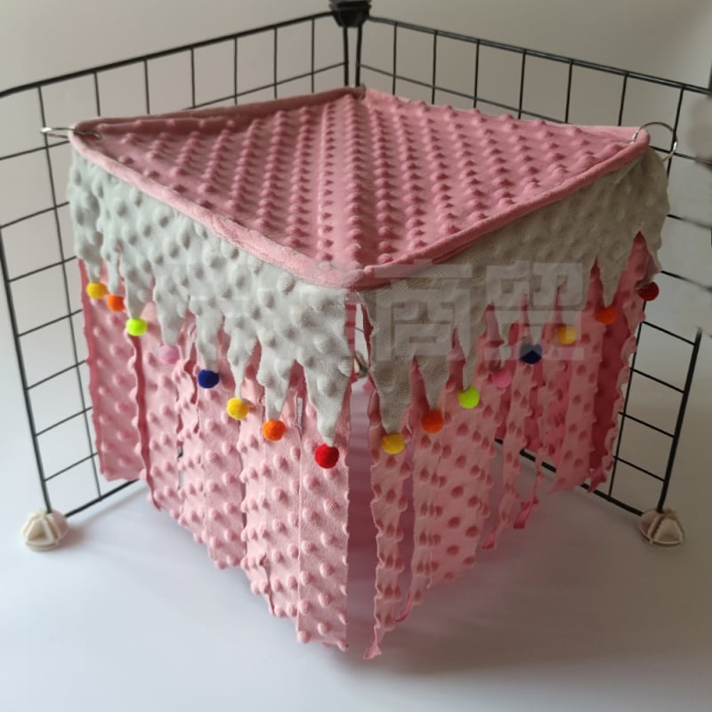 Állati fészek-hamak, négyszögletes sarokban függő sátor, textil