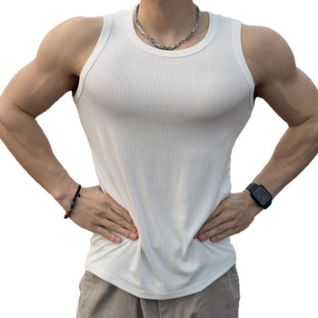 Ανδρικό αμάνικο αθλητικό τοπάκι με ελαστικό, διαπνέον ύφασμα, 94% πολυεστέρας, μονοχρωμó σχέδιο