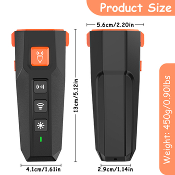 Dispozitiv ultrasonic pentru dresajul câinilor, opritor de lătrat, cu trei capete puternice, iluminare ultrasonică cu conversie de frecvență, ABS